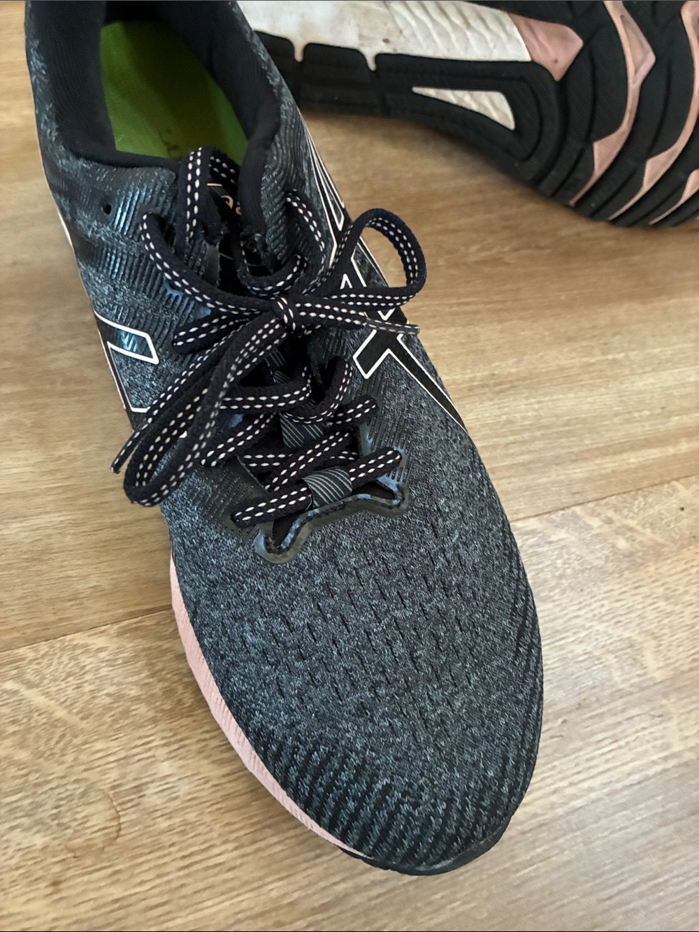 Asics Women's Black and Pink Running Sneakers - Picture 6 of 7